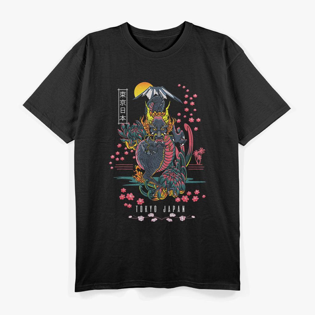 Tokyo Dragon Vibrant Urban Style Meets Mythical Power T-Shirt
