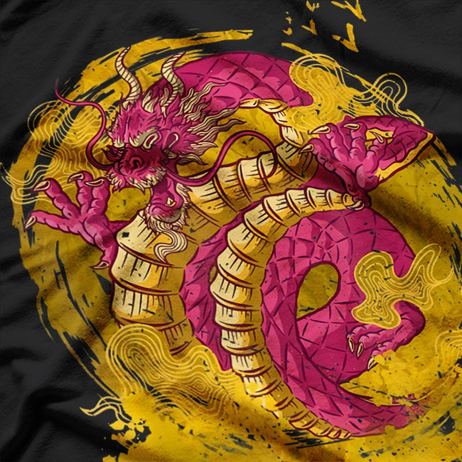 Japanese Retro Dragon - Timeless Mythology with Vintage Charm T-Shirt