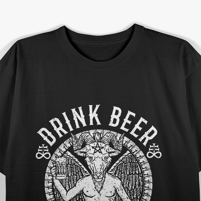Hail Beer, Hail Satan – Funny Baphomet Drinking T-Shirt