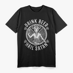 Hail Beer, Hail Satan – Funny Baphomet Drinking T-Shirt