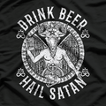 Hail Beer, Hail Satan – Funny Baphomet Drinking T-Shirt