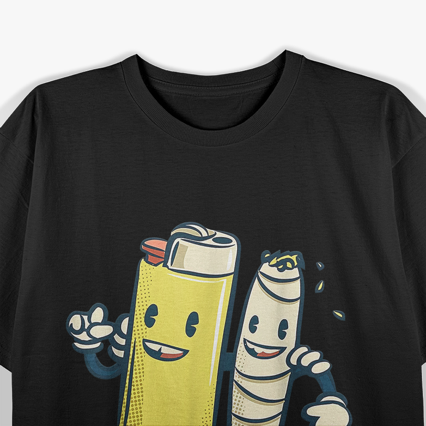 Lighter & Joint - Funny Friends Smoking T-Shirt