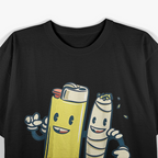 Lighter & Joint - Funny Friends Smoking T-Shirt