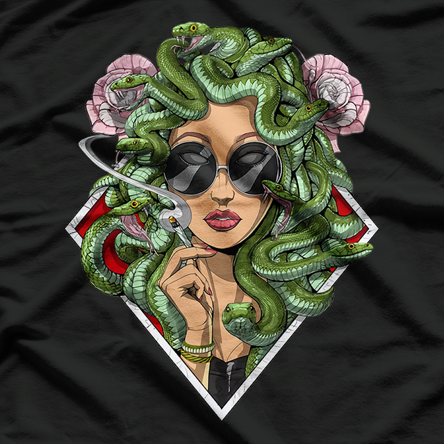 Medusa Smoking - Mythical Twist T-Shirt