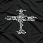 Full Phonetic Alphabet Funny Pilot Aviation Letters T-Shirt