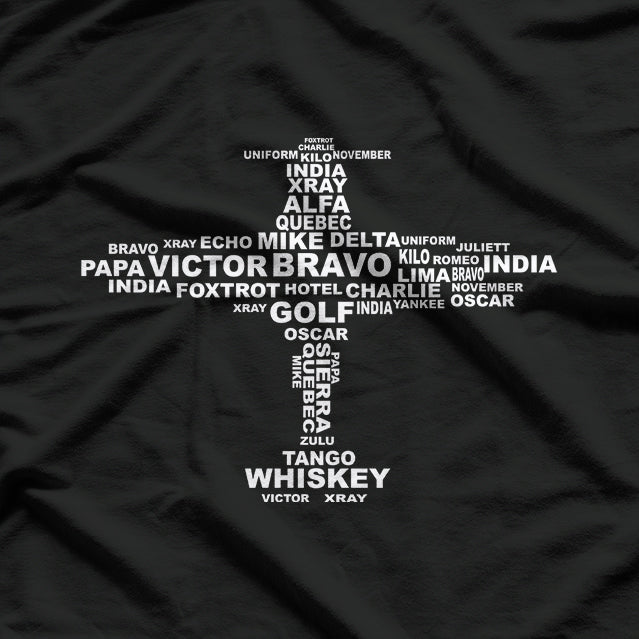 Full Phonetic Alphabet Funny Pilot Aviation Letters T-Shirt