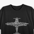 Full Phonetic Alphabet Funny Pilot Aviation Letters T-Shirt