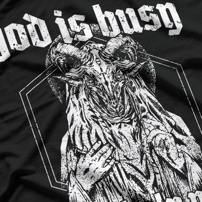 God Is Busy, Can I Help You? Baphomet T-Shirt