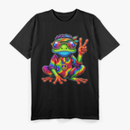 Hippie Tie-Dye Frog, 70s Party & 60s Costume, Peace Sign T-Shirt