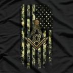 Masonic Camo American Flag - Freemason T-Shirt
