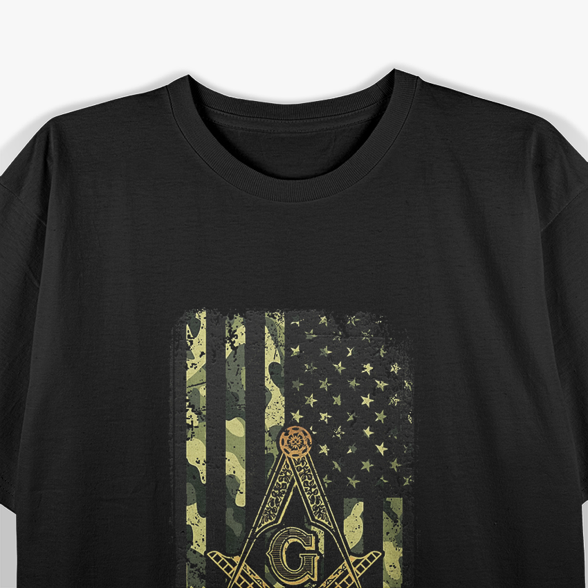 Masonic Camo American Flag - Freemason T-Shirt