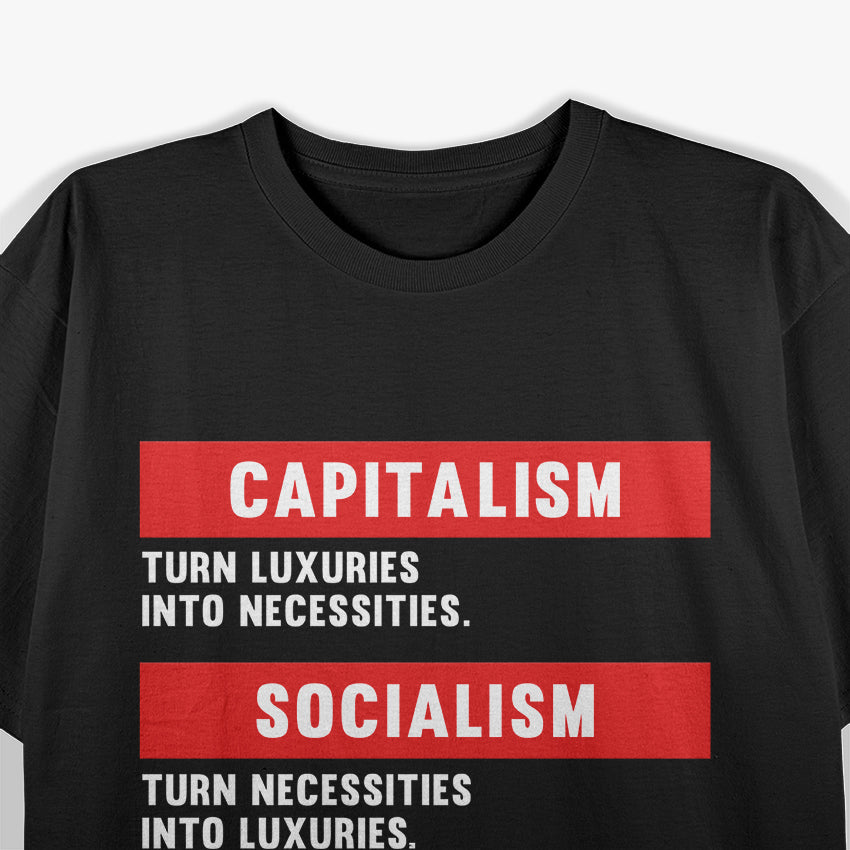 Capitalism vs. Socialism Definition Anti-Socialist Political T-Shirt