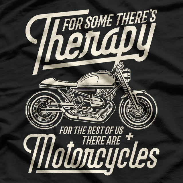 Funny Motorcycle Rider Therapy - Vintage Biker T-Shirt