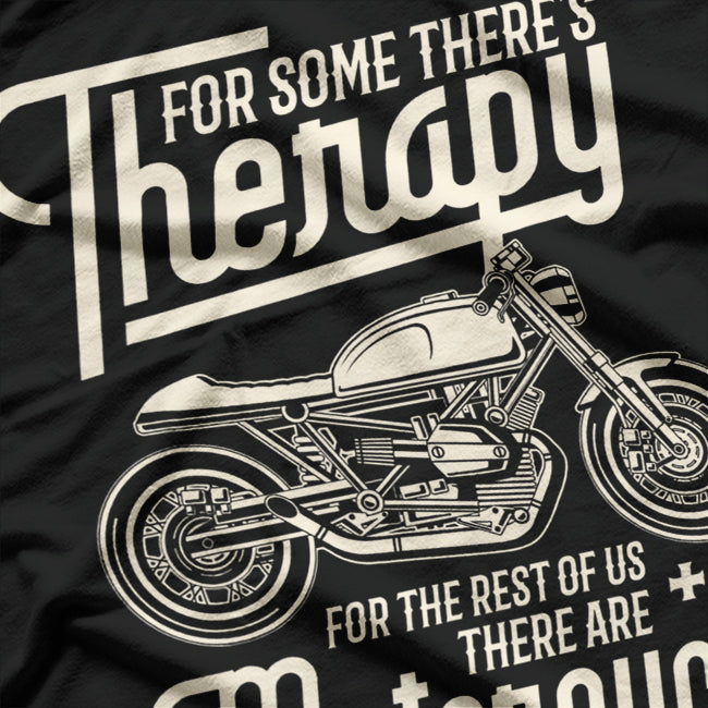 Funny Motorcycle Rider Therapy - Vintage Biker T-Shirt