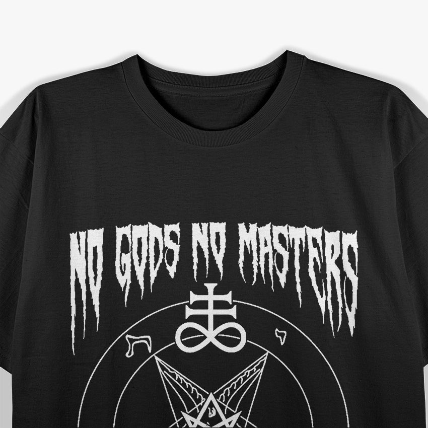 No Gods, No Masters – Satanic Baphomet Devil Worship T-Shirt