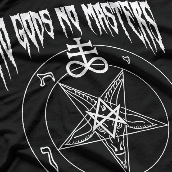 No Gods, No Masters – Satanic Baphomet Devil Worship T-Shirt