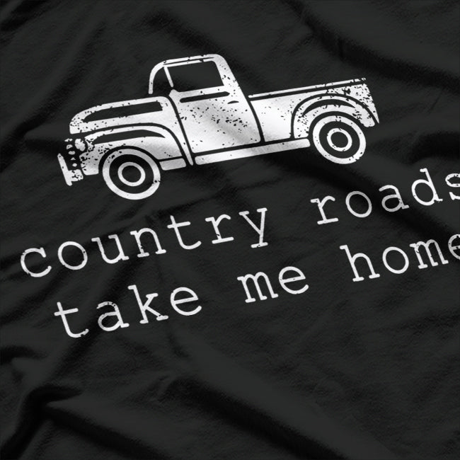 Vintage Country Roads Take Me Home Classic Outdoors Nature T-Shirt