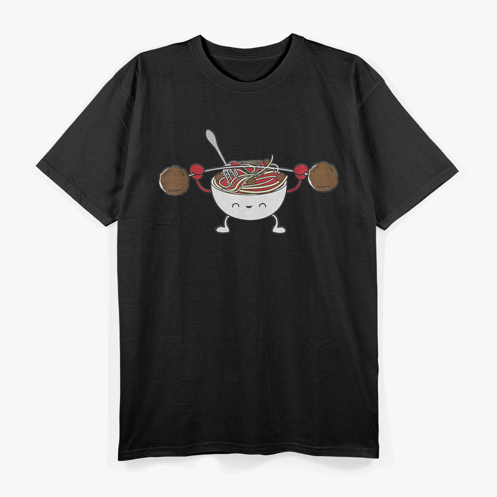 Funny Meatball Weightlifting Humor Design T-Shirt