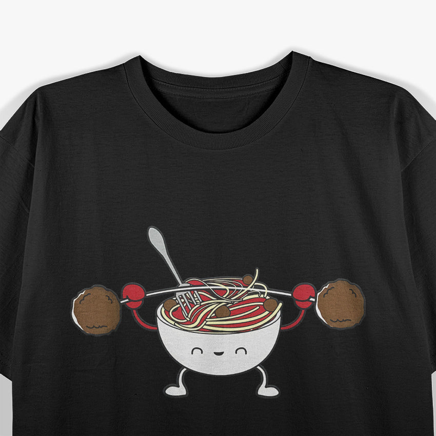 Funny Meatball Weightlifting Humor Design T-Shirt