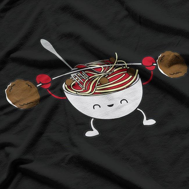 Funny Meatball Weightlifting Humor Design T-Shirt