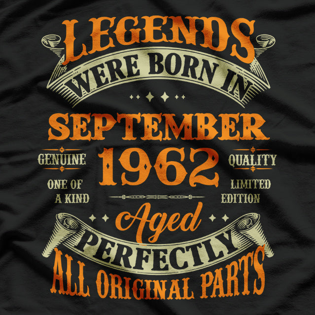 Legend Born in September 1962: Vintage Birthday T-Shirt