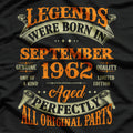Legend Born in September 1962: Vintage Birthday T-Shirt