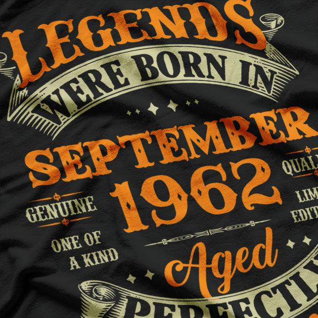 Legend Born in September 1962: Vintage Birthday T-Shirt