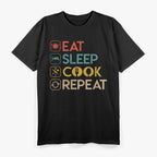 Chef Eat Sleep Cook Repeat Kitchen Life T-Shirt