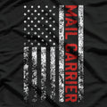 Mail Carrier Vintage American Flag Postal Worker Pride T-Shirt