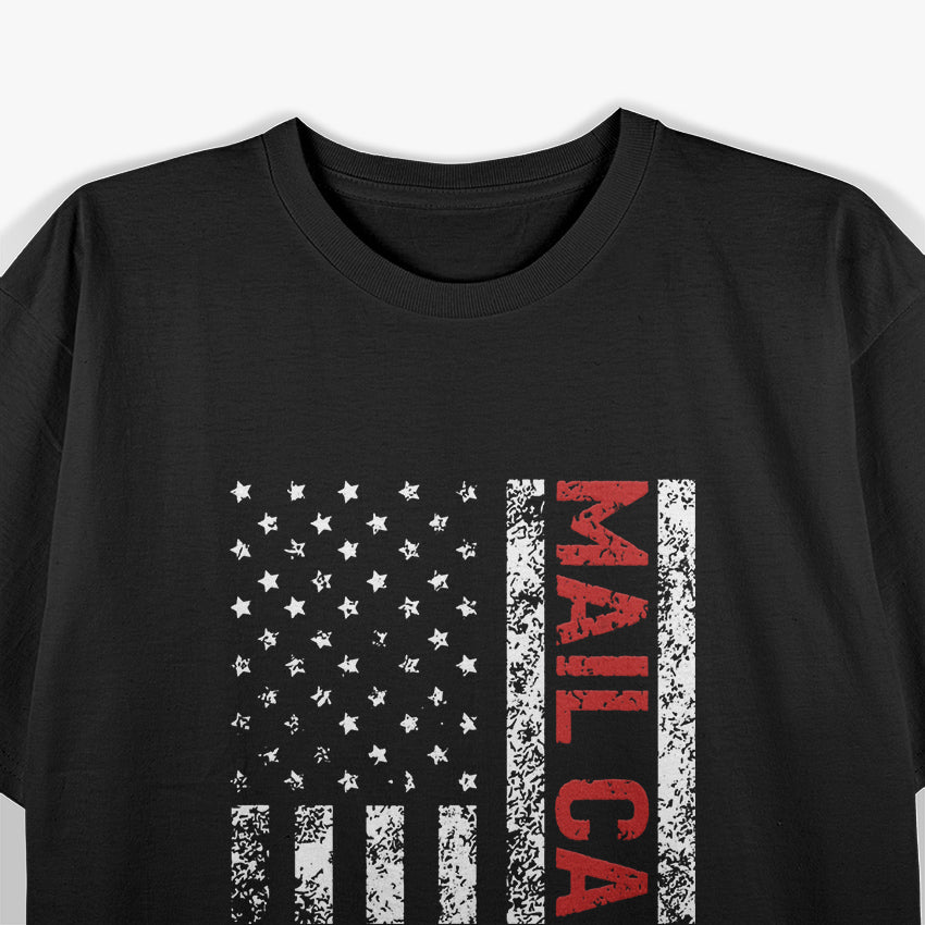 Mail Carrier Vintage American Flag Postal Worker Pride T-Shirt