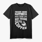 Friends and Coffee - Funny Coffee Lovers Retro T-Shirt