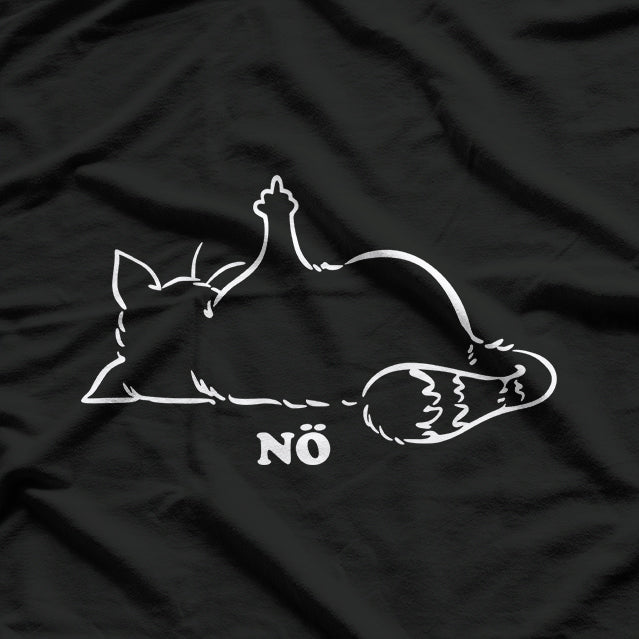 Nope Cat Middle Finger Funny Grumpy Kitty Attitude Humor T-Shirt