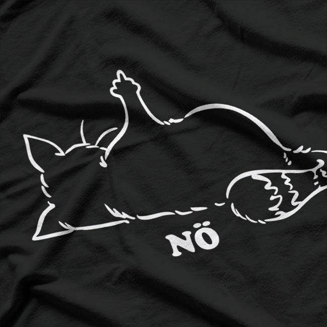 Nope Cat Middle Finger Funny Grumpy Kitty Attitude Humor T-Shirt