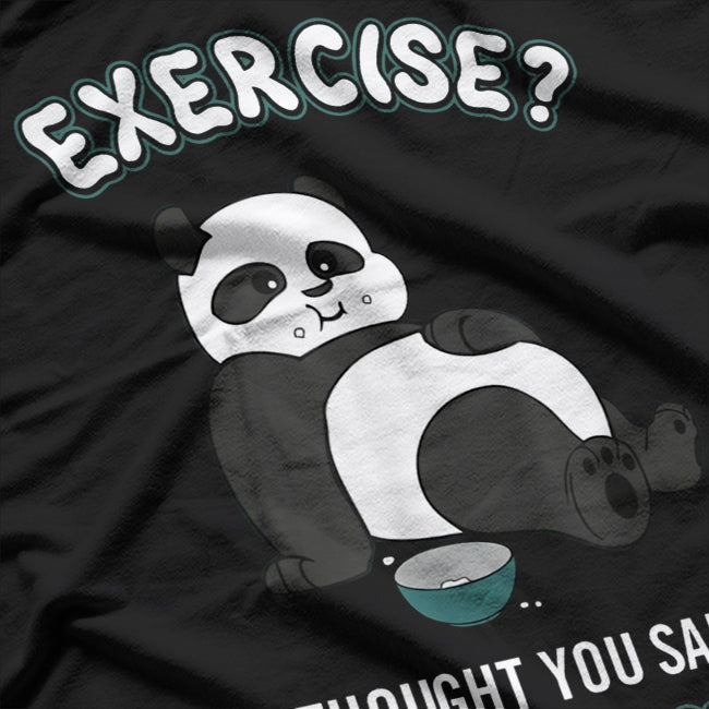 Panda Workout Routine Funny Exercise Humor T-Shirt