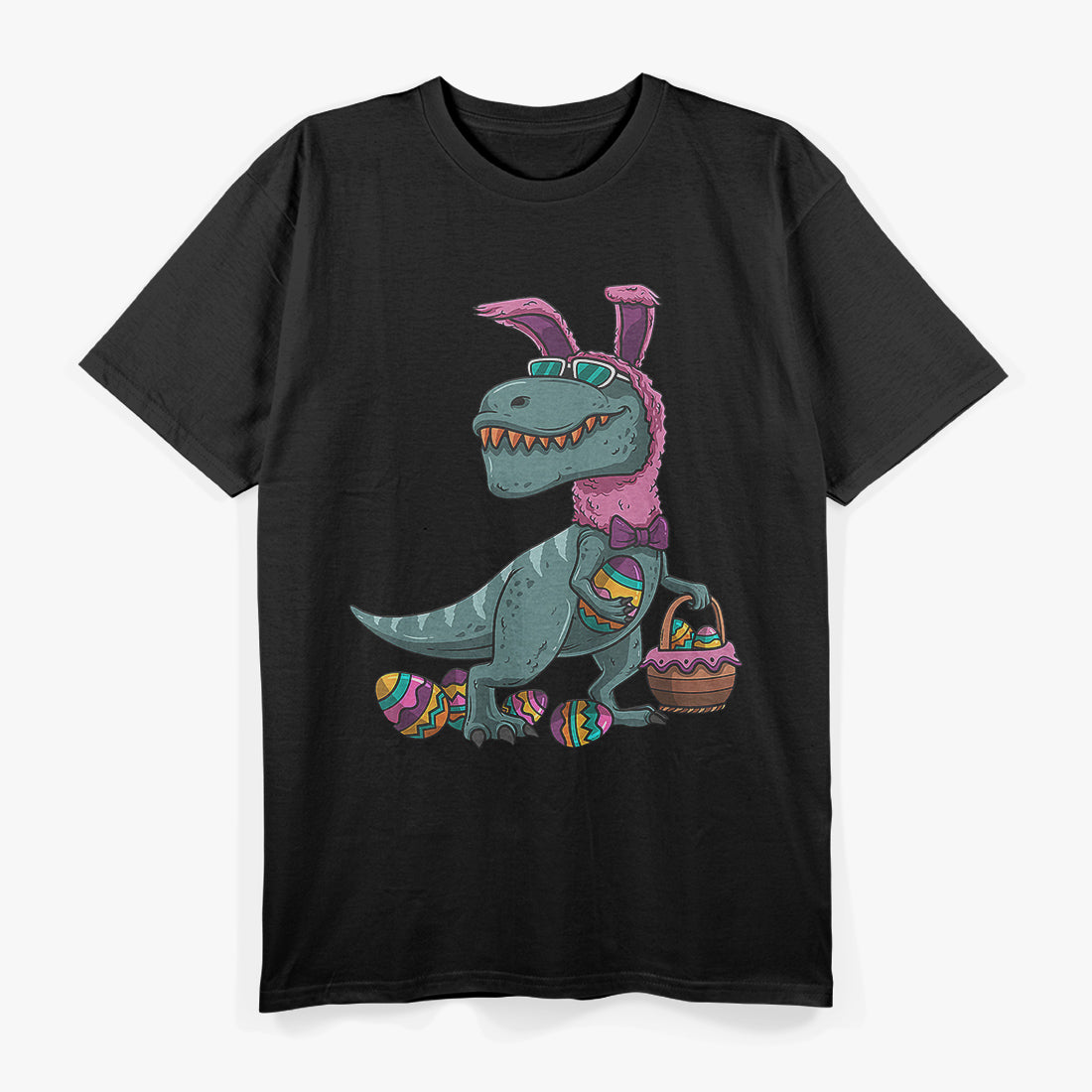 Easter Bunny T-Rex - Dinosaur Eggs & Basket T-Shirt
