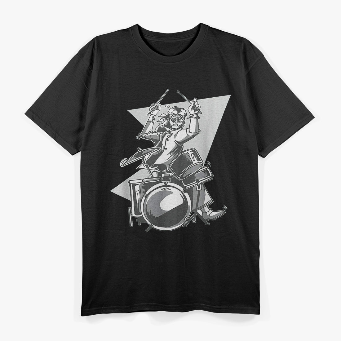 Hippie Drummer Music Lover Retro Boho Percussion Band T-Shirt