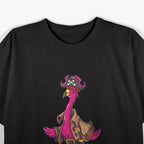 Pirate Pink Flamingo Halloween Funny Party T-Shirt