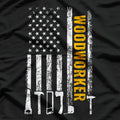 American Flag Woodworker - Carpenter T-Shirt