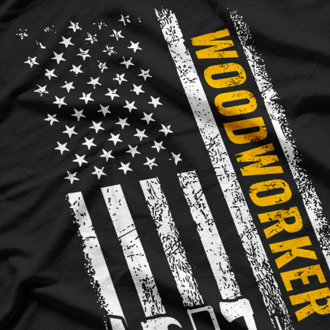 American Flag Woodworker - Carpenter T-Shirt