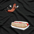 Hot Dog Diving into Bun Funny Food Humor T-Shirt
