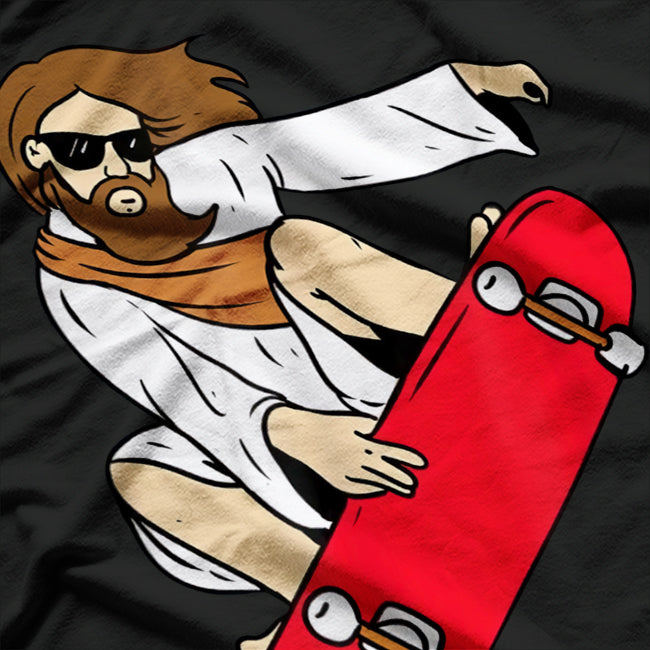 Jesus Riding Skateboard – Cool Religious Streetwear Design T-Shirt