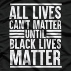 Justice For All Equality Black Lives Matter Activism Statement T-Shirt