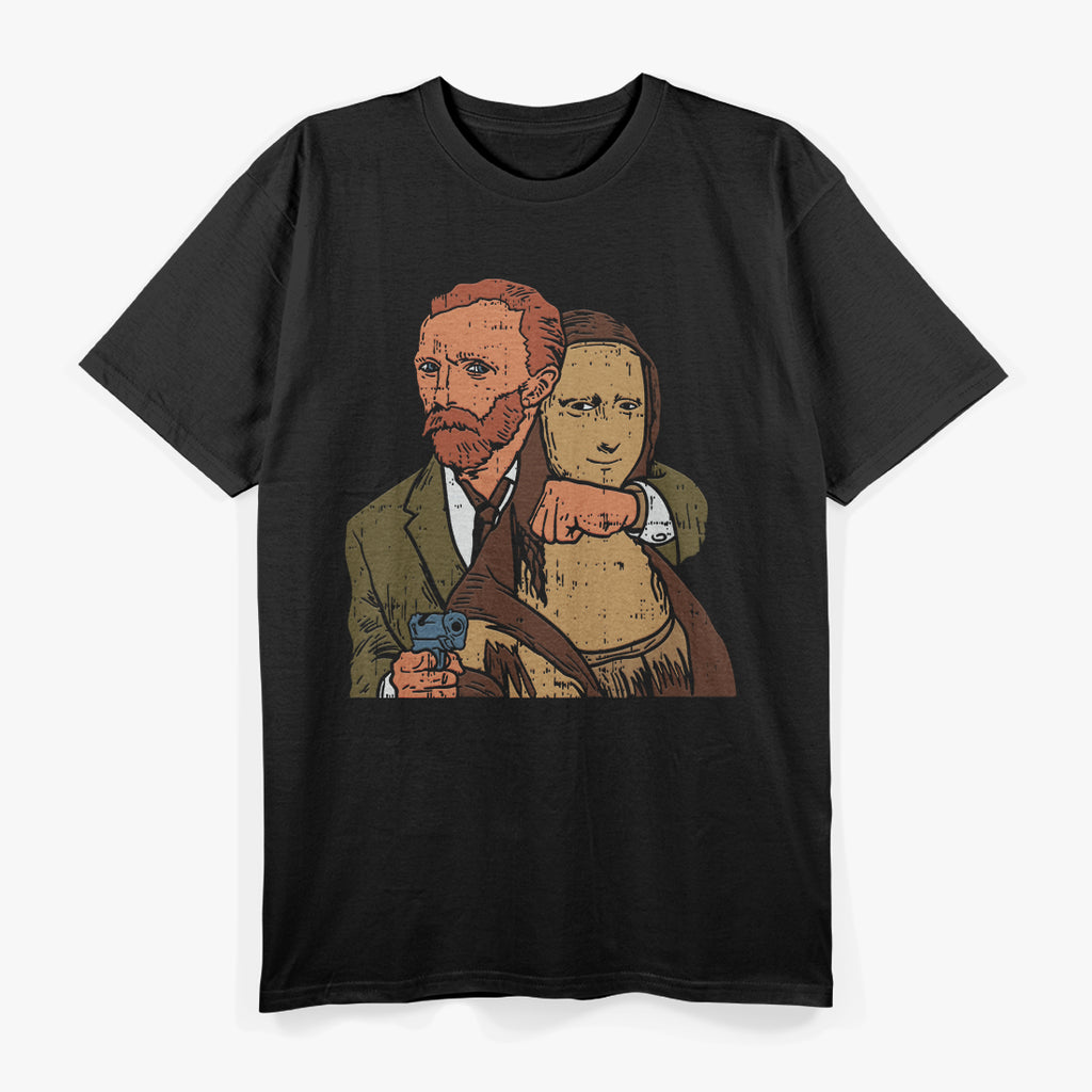Van Gogh Mona Lisa Funny Famous Painting Parody Art T-Shirt
