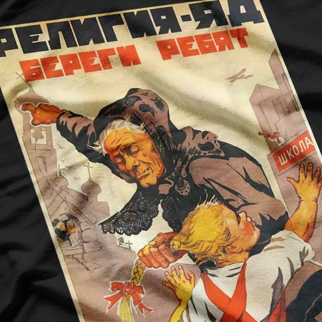 Soviet Union USSR – Vintage Atheism Propaganda Poster T-Shirt