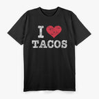 Trendy Vintage I Love Tacos Funny Mexican Food Lover Fiesta T-Shirt