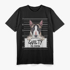 Guilty Dog Mugshot Funny Bull Terrier T-Shirt