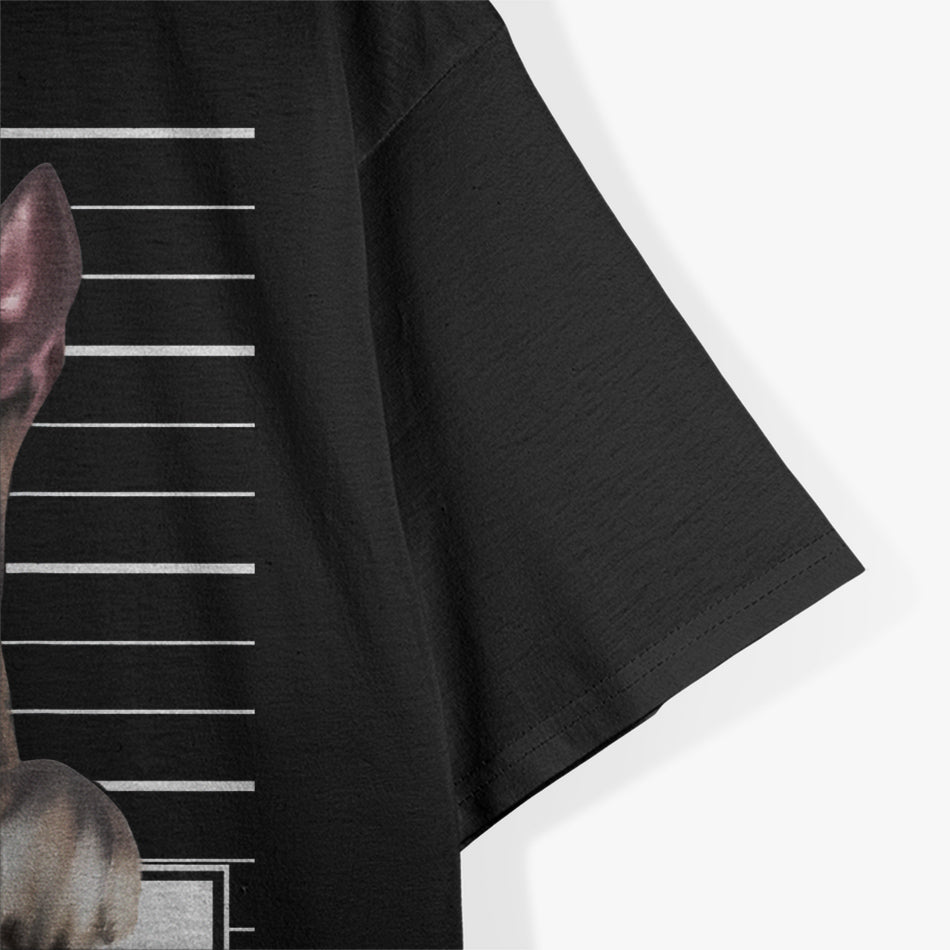 Guilty Dog Mugshot Funny Bull Terrier T-Shirt