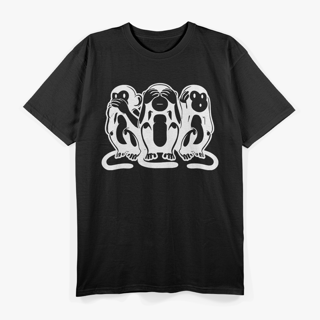 Playful Emoji Monkeys Humor Graphic T-Shirt
