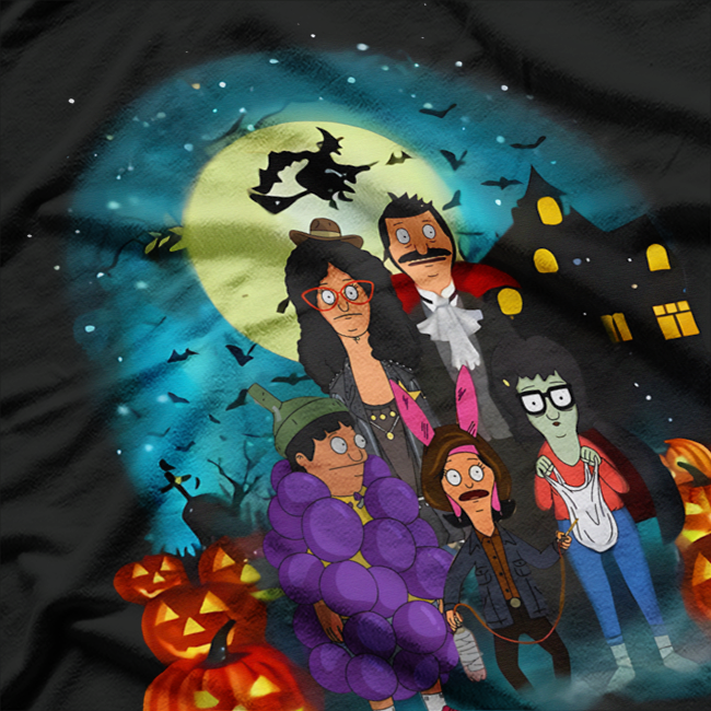 Funny Burger Family Halloween  Cartoon Parody Graphic T-Shirt