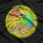 Ouroboros Snake & Egyptian Symbols - Eye of Horus & Pyramids T-Shirt